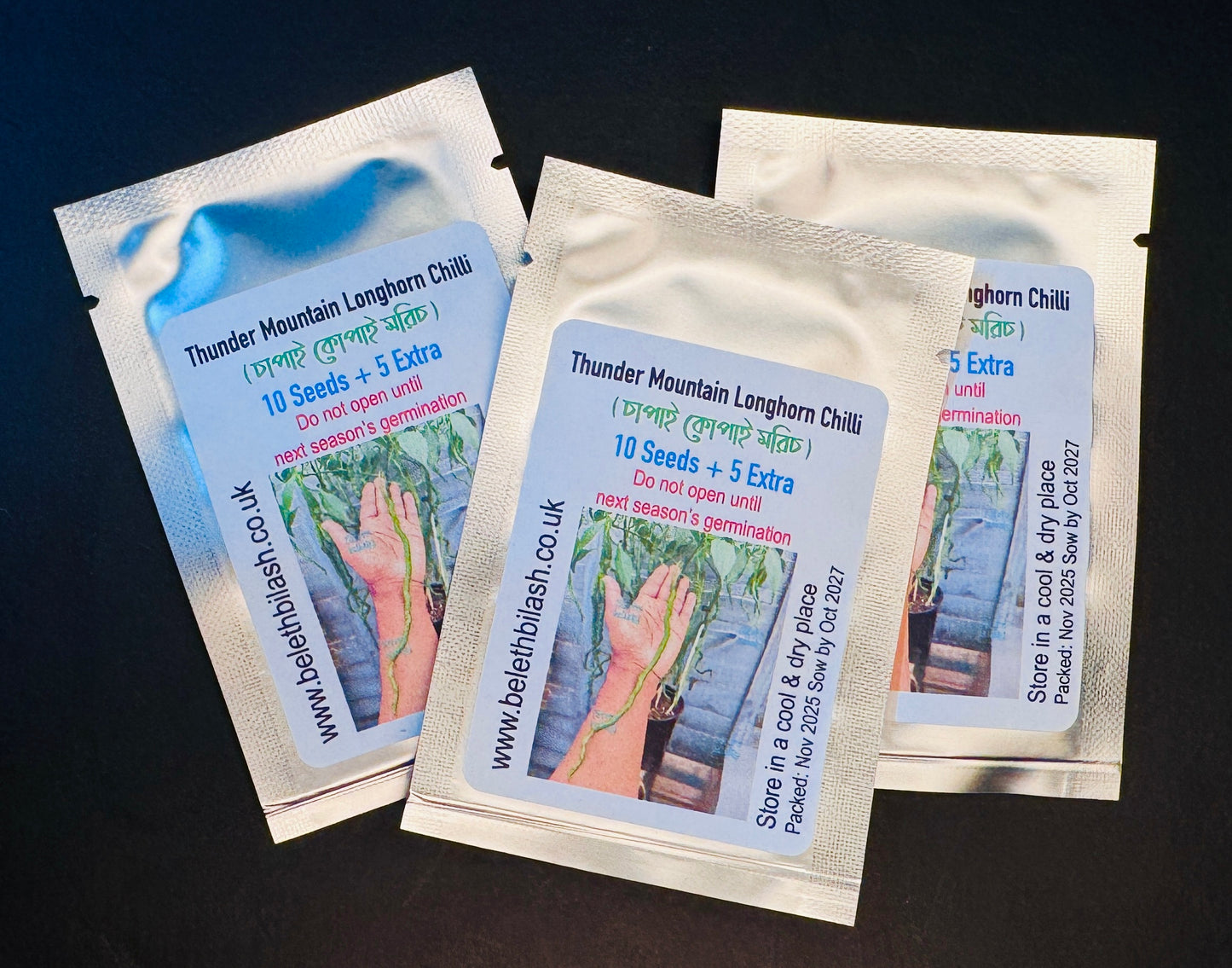 Thunder Mountain Longhorn Chilli Seeds – Extra Long Sweet Chilli | Rare Variety (চাপাই কোপাই মরিচের বীজ)