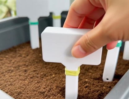 20pcs White Plastic Plant Labels – Reusable Garden Tags for Herbs, Seeds, Flowers & Potted Plants (Pointed)