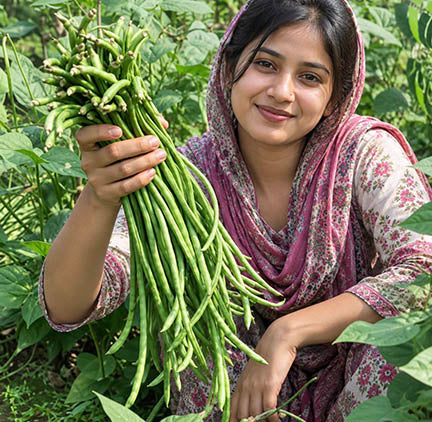 Compact Bush Yard Long Bean Seeds | Long Green Borboti | Early High Yielding খাটো জাতের বরবটি